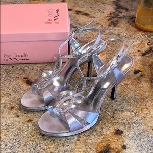 Metallic Silver Special Occasion Heels